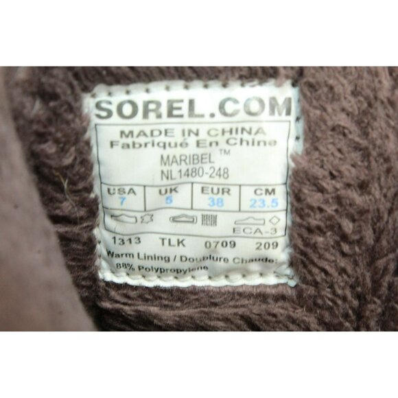 Sorel Maribel Brown Leather Side Zip Waterproof Insulated Winter Boots Size 7 - Picture 8 of 10